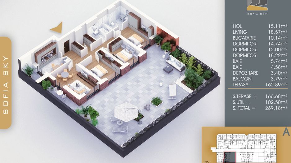 4 camere cu terasa de 165 mp Titan Pallady  7 min Metrou Nicolae Teclu - Schiță 4