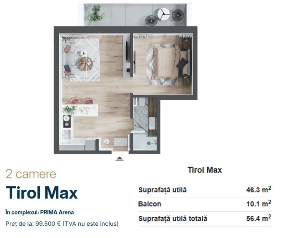 Apartamente de vanzare, 2,3 camere Arena Residence, Oradea - Poză 6