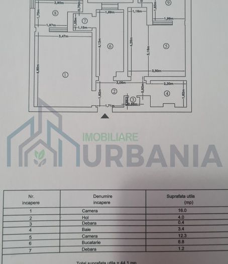 Apartament 2 camere Decomandat, Et. Interm., Podu Ros - Poză 8