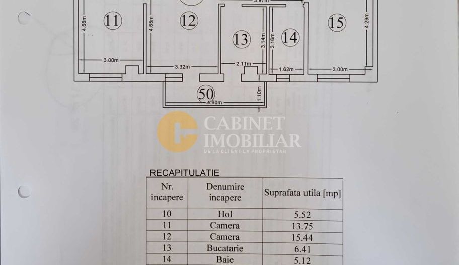 CUG bloc 2020 INTABULAT - 3 camere - etaj 3/6 cu lift - 65mp - mobilat - Poză 6