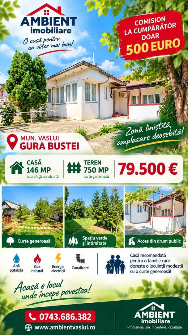 TEREN 750 mp + casa 146 mp, zona GURA BUSTEI - Vechia Roma; - Poză 1