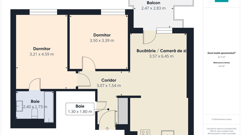 3 camere moderne|Prima închiriere |Cortina North - Poză 8