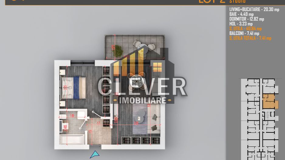 2 camare | 48,25 mp Total | Balcon 7,41 mp | Comision 0% 15 min metrou - Poză 6