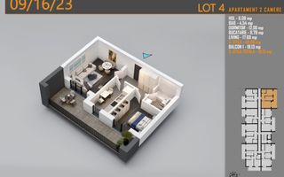 Apartament 2 camere Theodor Pallady-Metrou Nicolae Teclu - Schiță 2