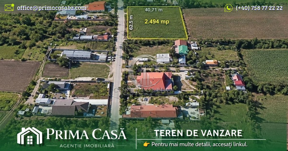 Teren intravilan ~ zona Ograzile/MEREI ~ S=2500mp ~ d=40m ~ - Poză 3
