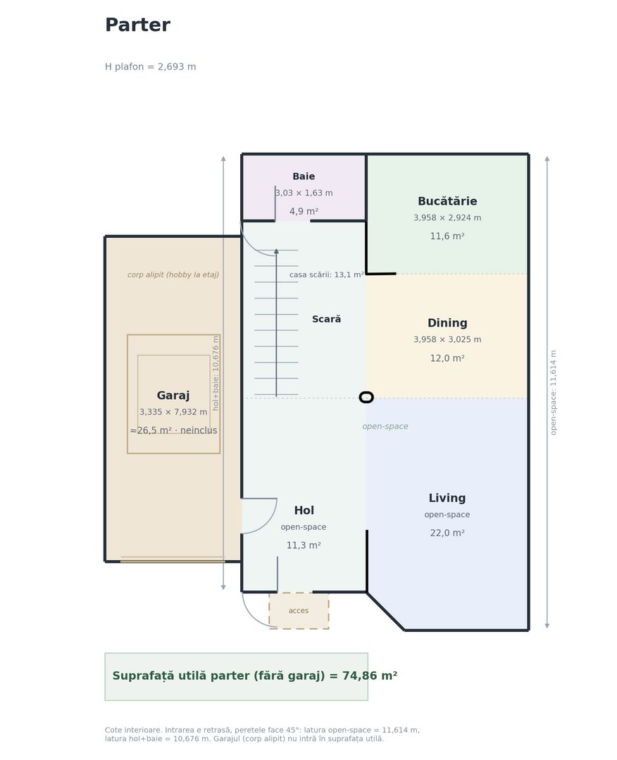 Duplex 169 mp utili, teren 378 mp, Florești Terra - Schiță 35