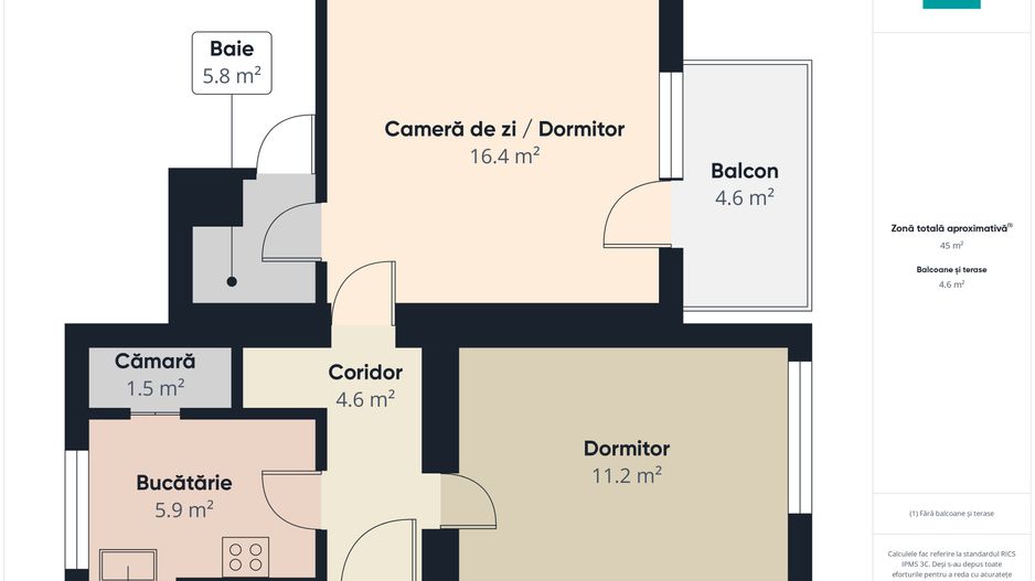 Apartament 2 camere, Central (Piața 700) Timișoara - Poză 9