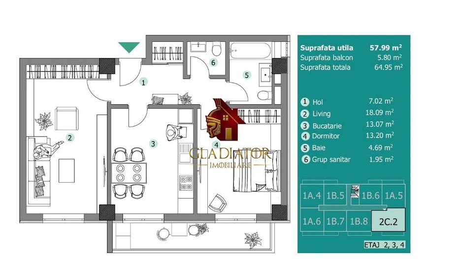 Apartament 2 camere cu 2 bai! Visan, la strada, direct dezvoltator - Poză 3