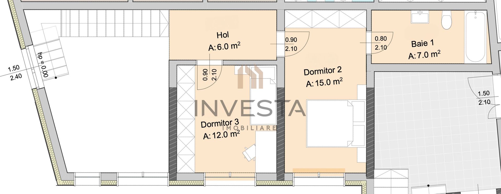 Apartament 4 camere, Marasti – zona The Office, proiect premium - Schiță 3