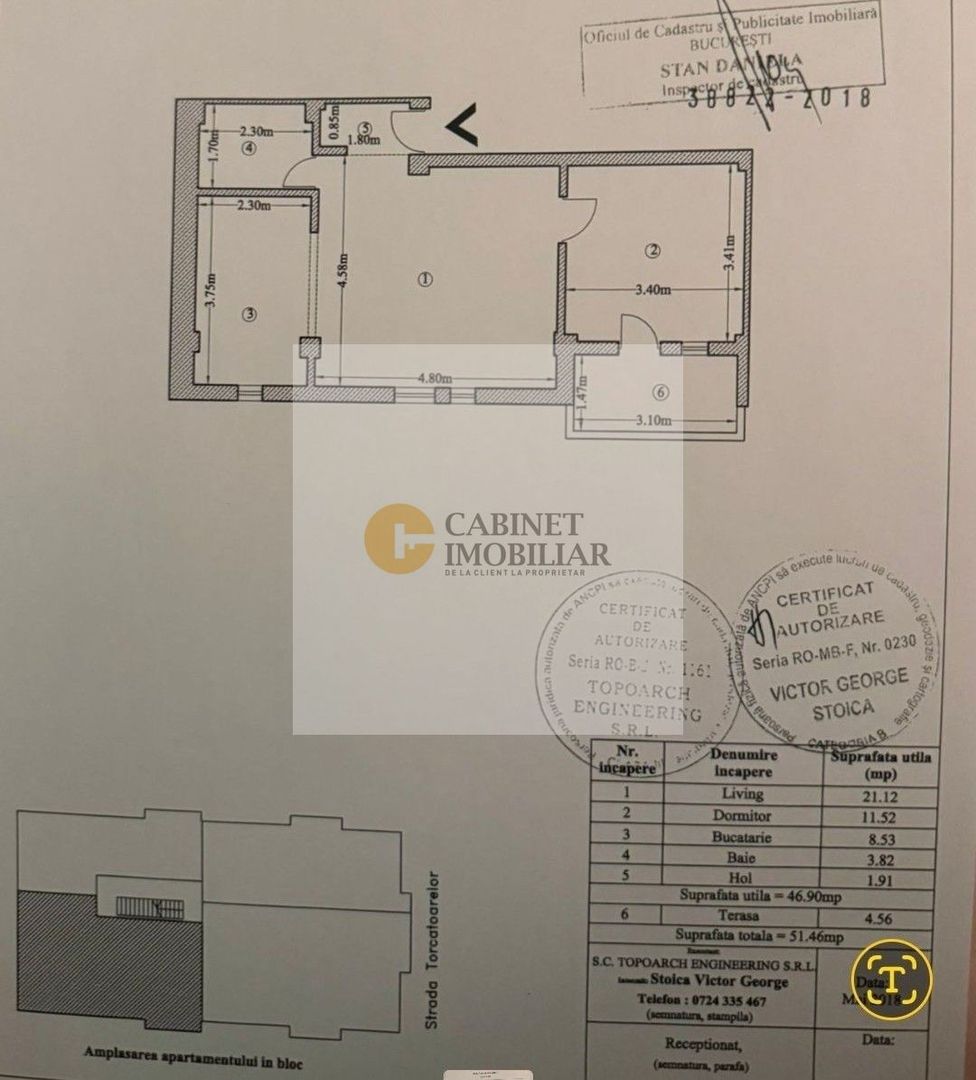 2 Camere - 52MP | Credit | 2018 | Parcare Inclusa | Gorj X Bd Timisoar - Schiță 8