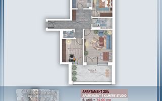 AP. 3CAM DECOMANDAT IN BLOC P+4 / FINISAJE PREMIUM. COMISION 0%! - Poză 2