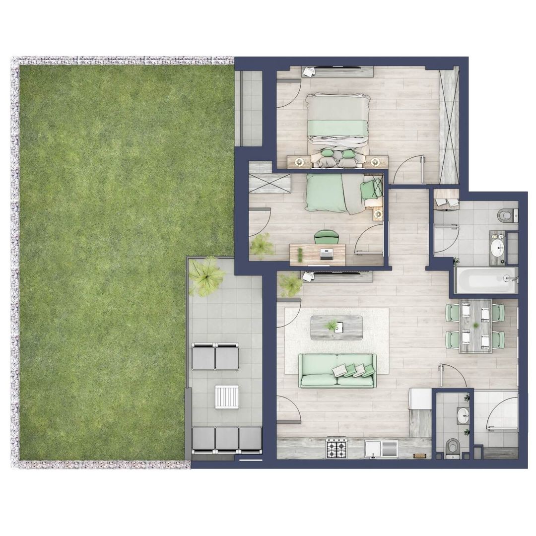 Apartament 3 camere cu Gradina si Terasa. Sibiu - Schiță 12