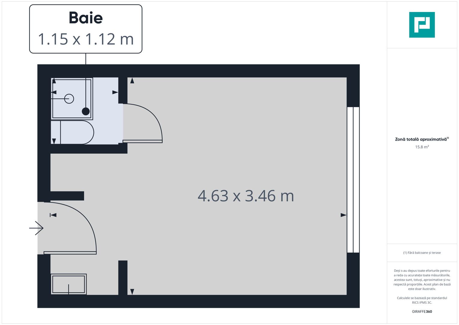 Garsonieră la parter zona UMT - Poză 12