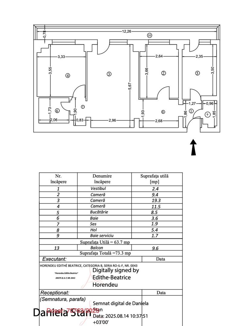 LACUL TEI - Circa 7 | 3 Camere Renovat | 1/8 | 73mp | 1983 - Schiță 16