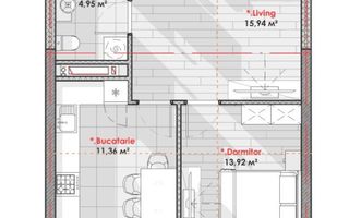 Vânzare, apartament, 2 camere, str. Calea Moșilor, Râșcani - Schiță 3
