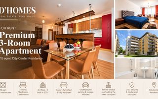 For Rent | Premium 3-Room Apartment | 115 sqm | City Centre - Poză 1