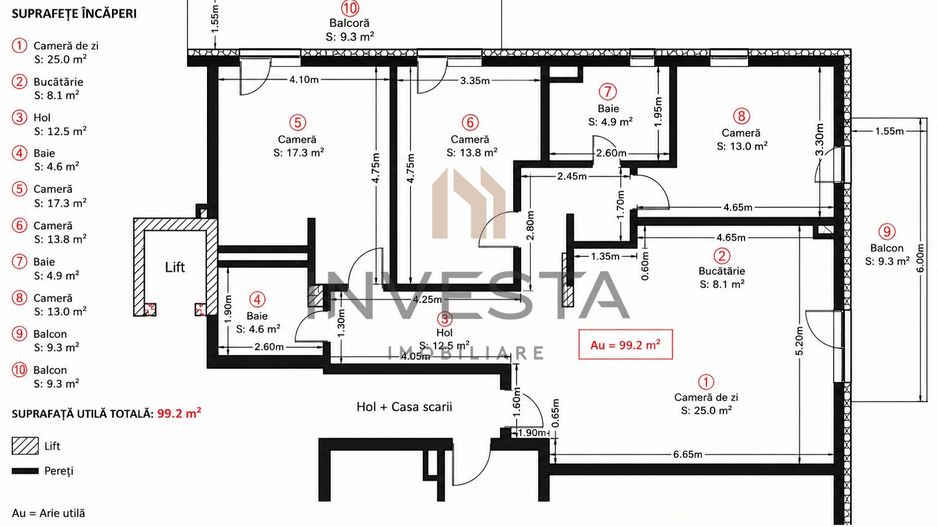 Apartament premium 99 mp cu 2 balcoane si parcare, Borhanci - Schiță 18