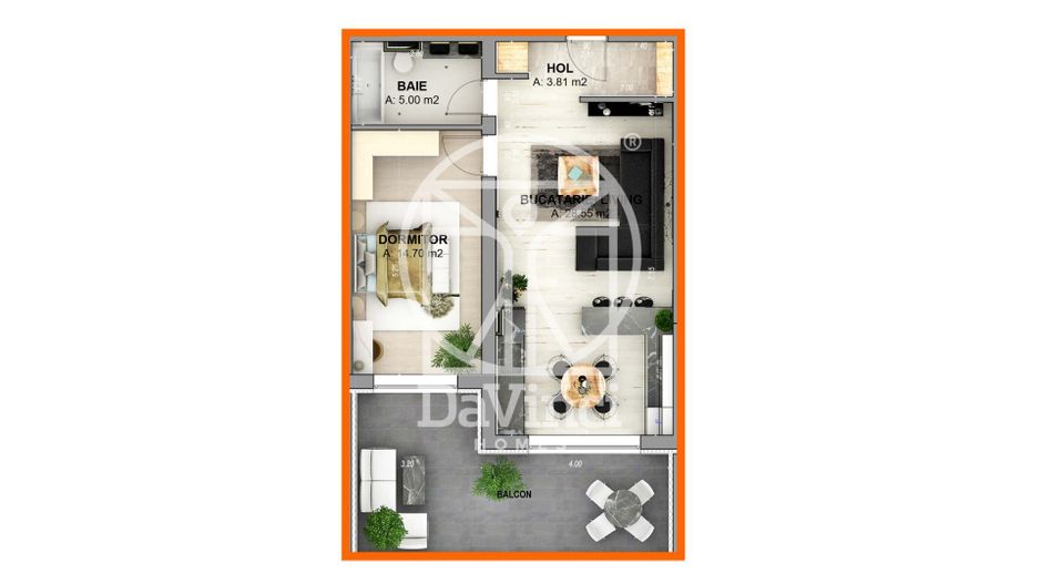 Apartament 2 camere - etaj 1, aer conditionat (ALP-C1-Ra-ap.5) - Poză 2