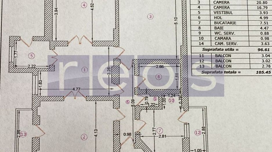 VANZARE APARTAMENT VILA BOEM 3 CAMERE 2 BAI CENTRALA PROPRIE CALEA CALARASI - Poză 17