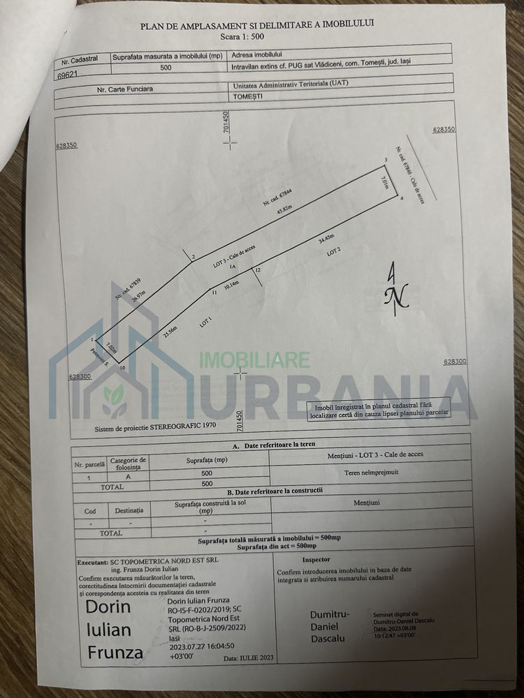 Teren intravilan, sat Vladiceni 1135 mp - Poză 2