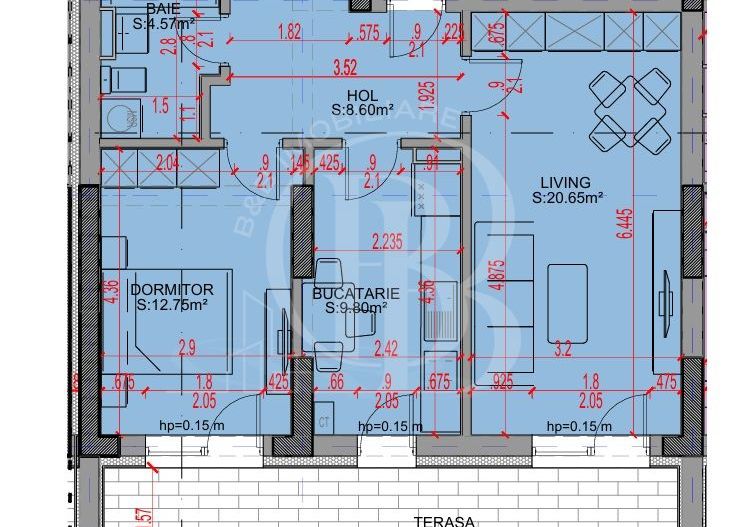 Apartament 2 camere Parcare Gratis Theodor Pallady 5min STB - Schiță 2