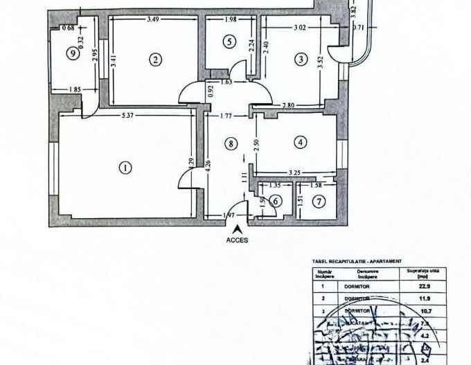 Vânzare 3 Camere 80 mp Bd. Mircea Vodă (Camera de Comerț) Centrala Bloc Monolit - Poză 2