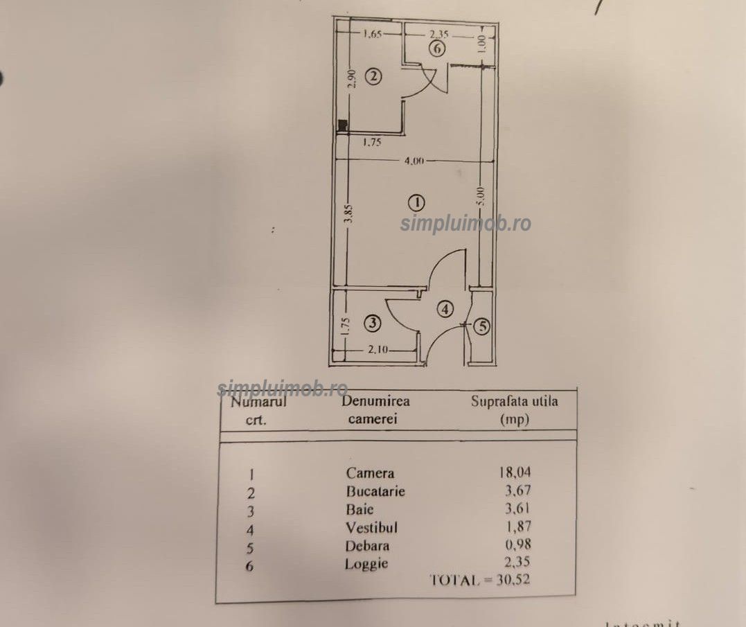 Garsonieră 31 mp | 5-6 min Metrou Costin Georgian - Schiță 9