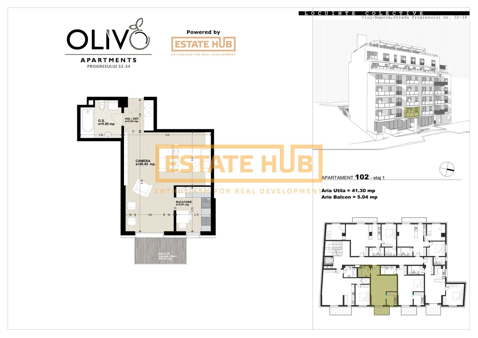 Apartament cu 1 camera la 3 minute de FSEGA-0% comision - Poză 6