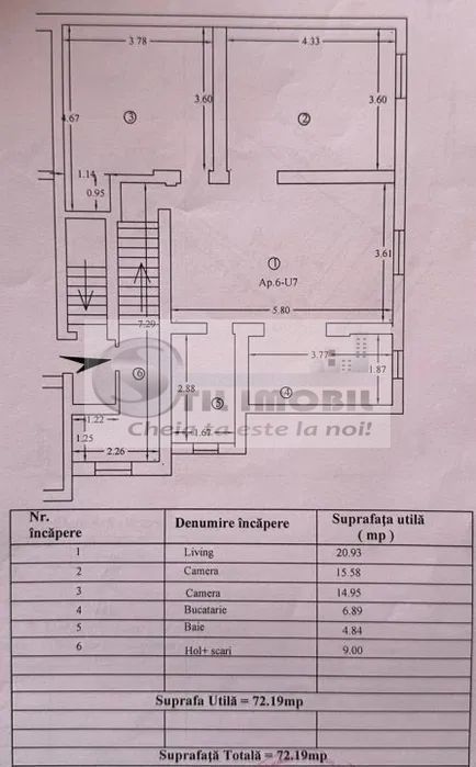 Apartament 3 camere BREAZU 72mp 73.000 euro - Poză 9