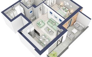 Apartament cu 2 camere, rulouri electrice, încălzire pardoseală, Sibiu - Schiță 13