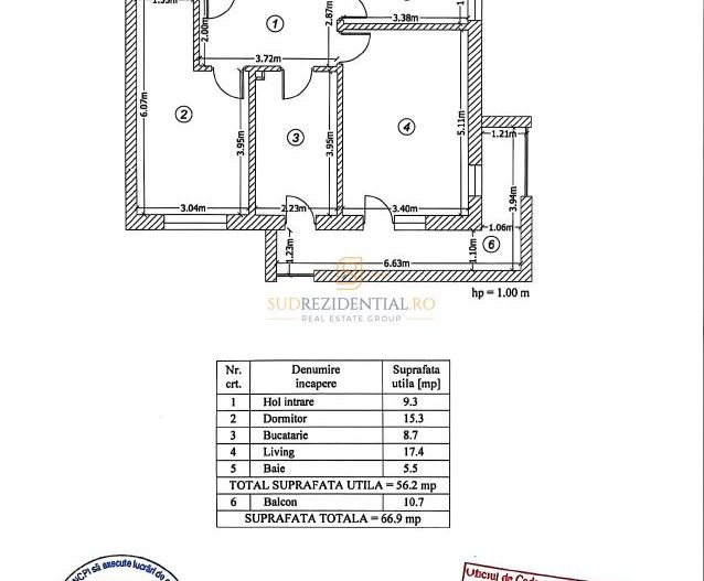 Apartament 2 camere de inchiriat, 67mp, zona Bd. Metalurgiei, Sector 4 - Schiță 7
