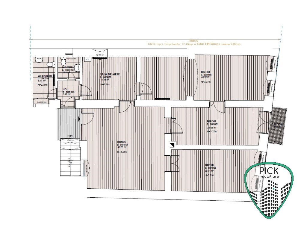 P 4098 - Spațiu de birou cu 5 încăperi în Târgu Mureș - Ultracentral - Schiță 11