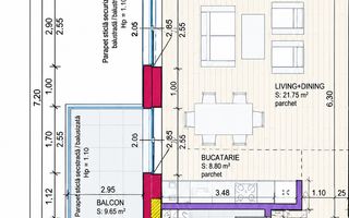 Apartament 2 camere modern cu 2 balcoane, parcare,bloc nou, Grigorescu - Schiță 8