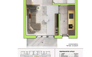 Garsonieră decomandată cu balcon – proiect rezidențial nou în Bragadiru - Poză 2