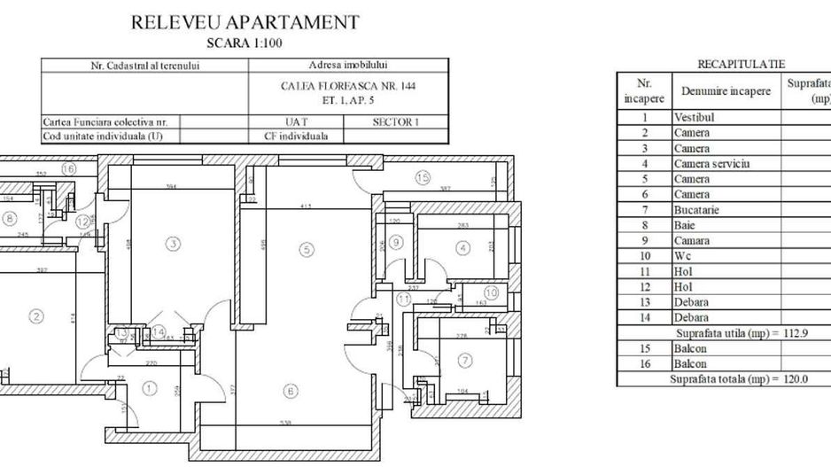 4 Camere Floreasca 144 - 120 MP - ideal birou - Poză 2