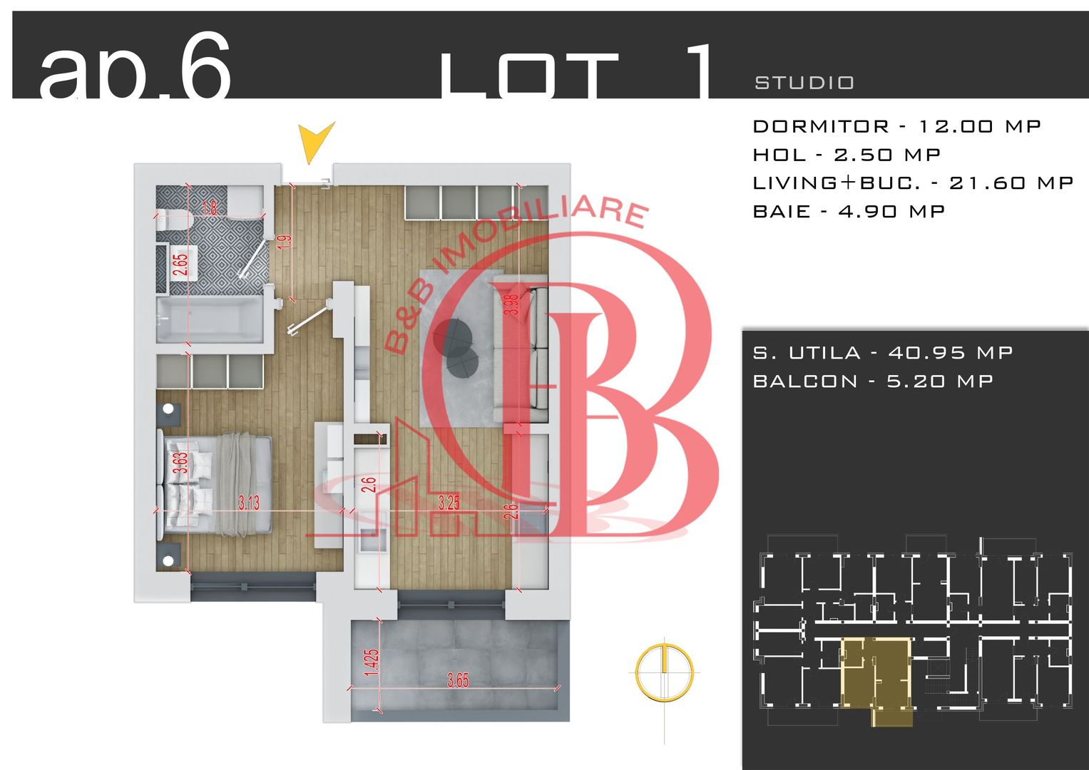 Apartament 2 camere -Theodor Pallady-Sector 3 - Schiță 7