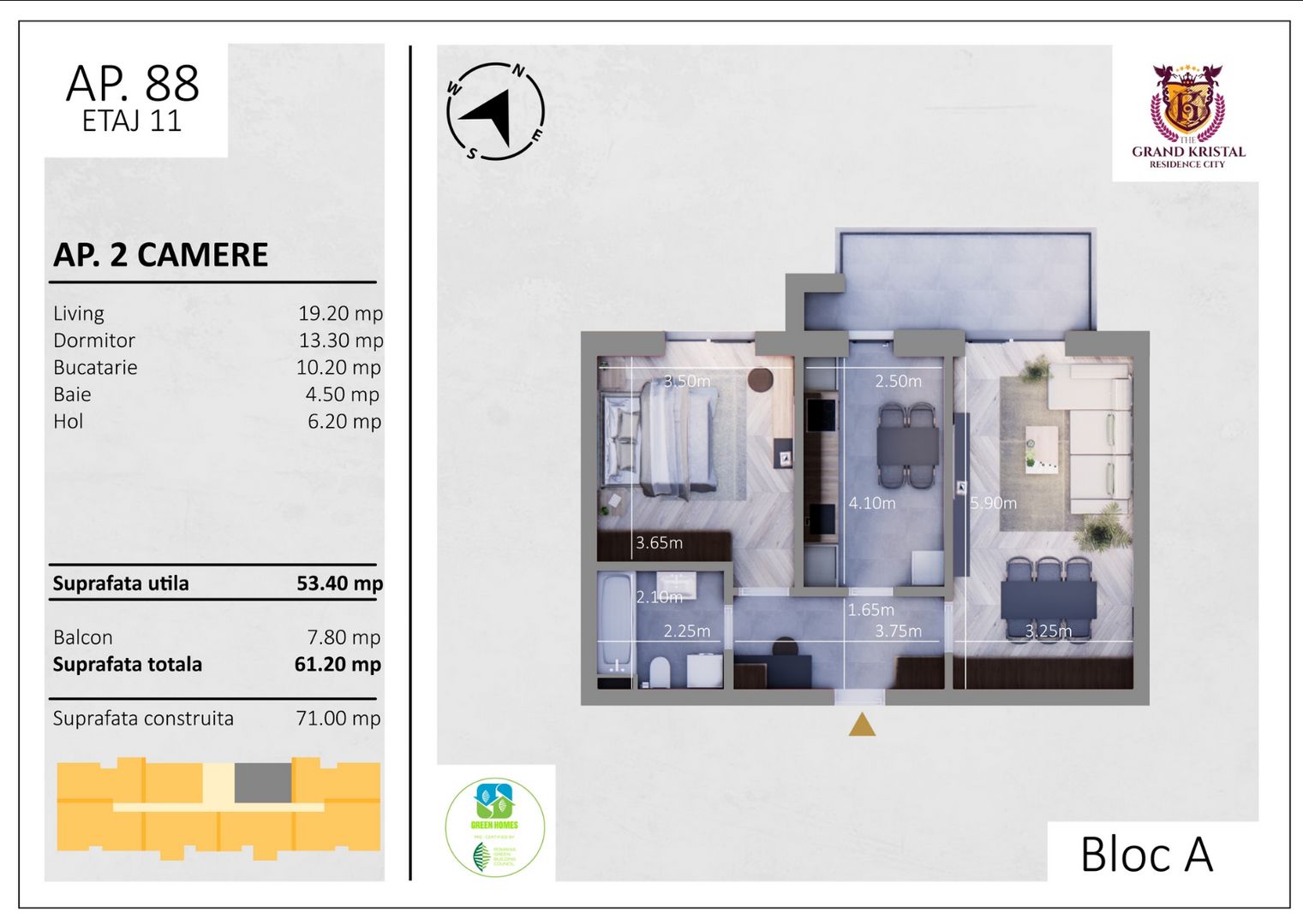 Apartament cu 2 camere, decomandat, finisaje moderne, zona Rond Metro - Poză 9