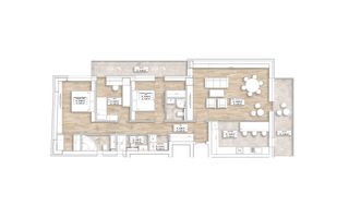 Apartament 3.5 camere 109 mp utili | Libertatii | Bloc Boutique - Schiță 2