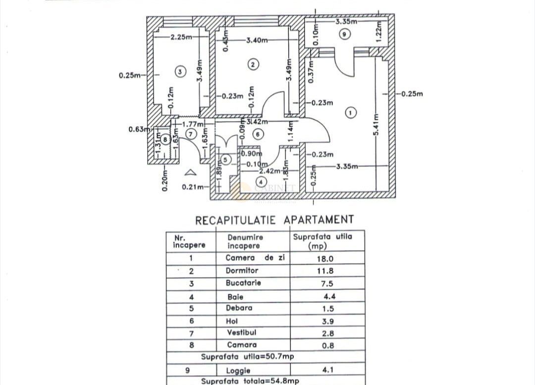2 Camere - 55MP | Decomandat | 1985 | Metrou Crangasi la 10 minute - Schiță 6