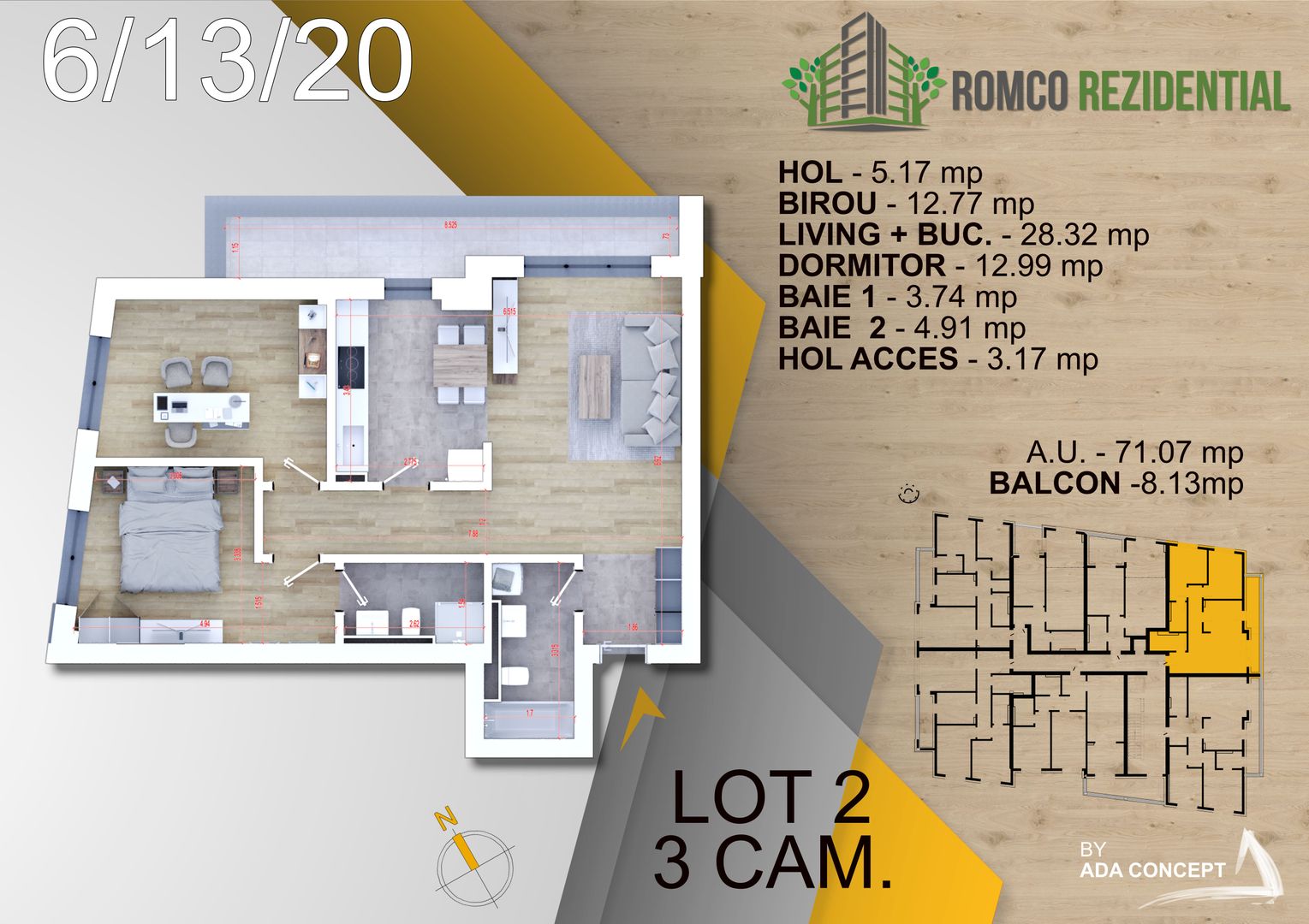 3 camere- panouri solare- individuale - Schiță 5