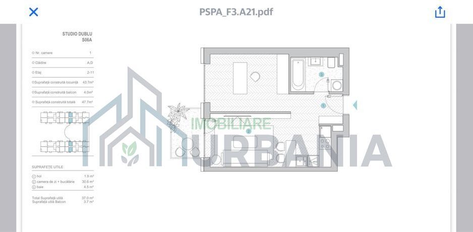 Studio dublu, etaj 4, în complexul rezidențial SILK DISTRICT, Iași - Poză 6