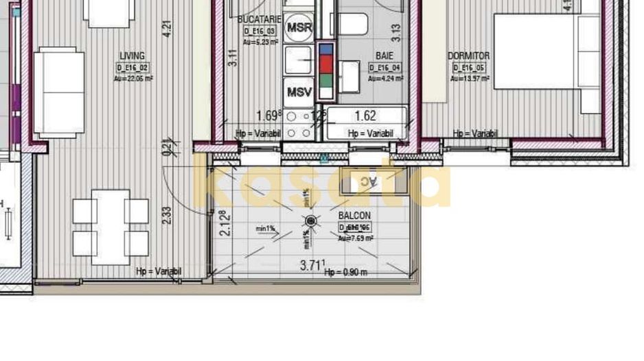 OPORTUNITATE | APARTAMENT 2 CAMERE |PARCUL CIRCULUI |BLOC NOU |PARCARE - Schiță 7