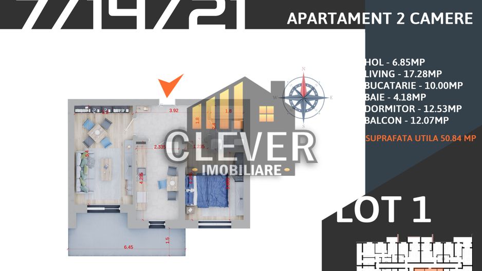 Apartament decomandat 2 camere Theodor Pallady Parcare BONUS - Poză 1