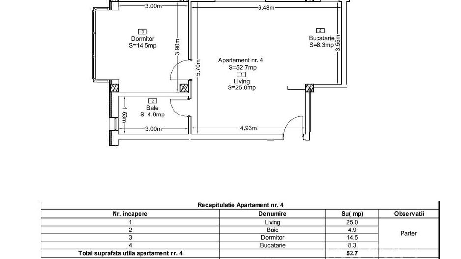 Apartament 2 Camere | Bloc Nou | Langa Padure | Terra, Floresti - Schiță 4