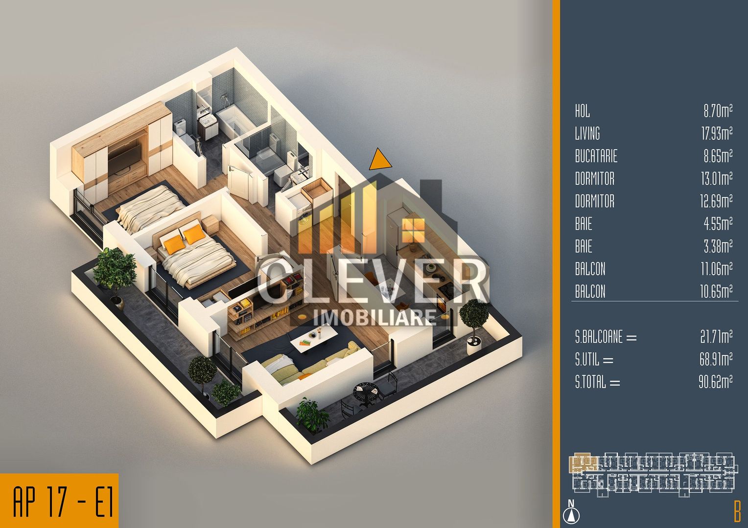 Apartament 3 Camere Pallady-Titan-Comision 0 Parcare GRATIS - Poză 2
