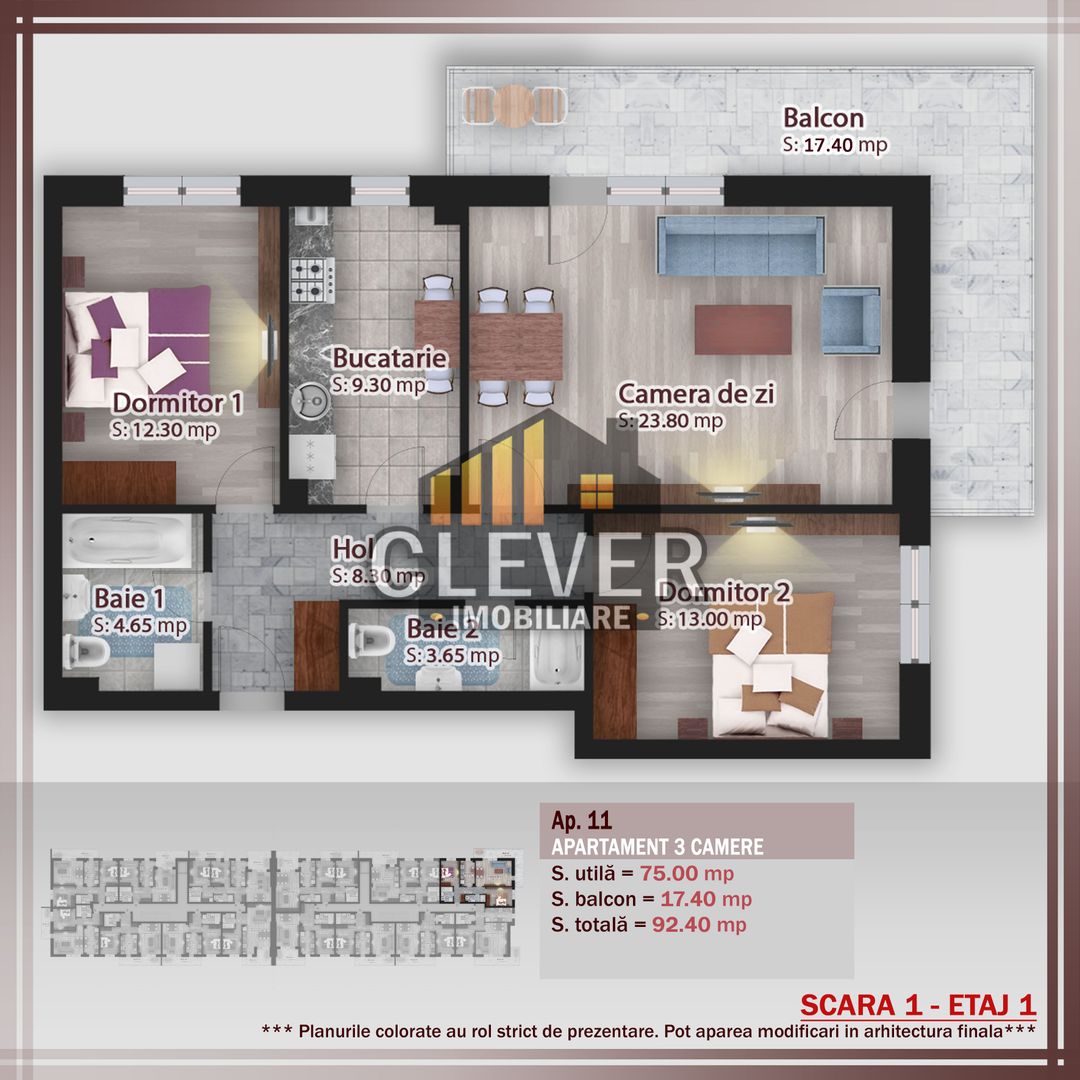 Apartament 3 camere decomandat, Theodor Pallady Comision 0% - Schiță 14