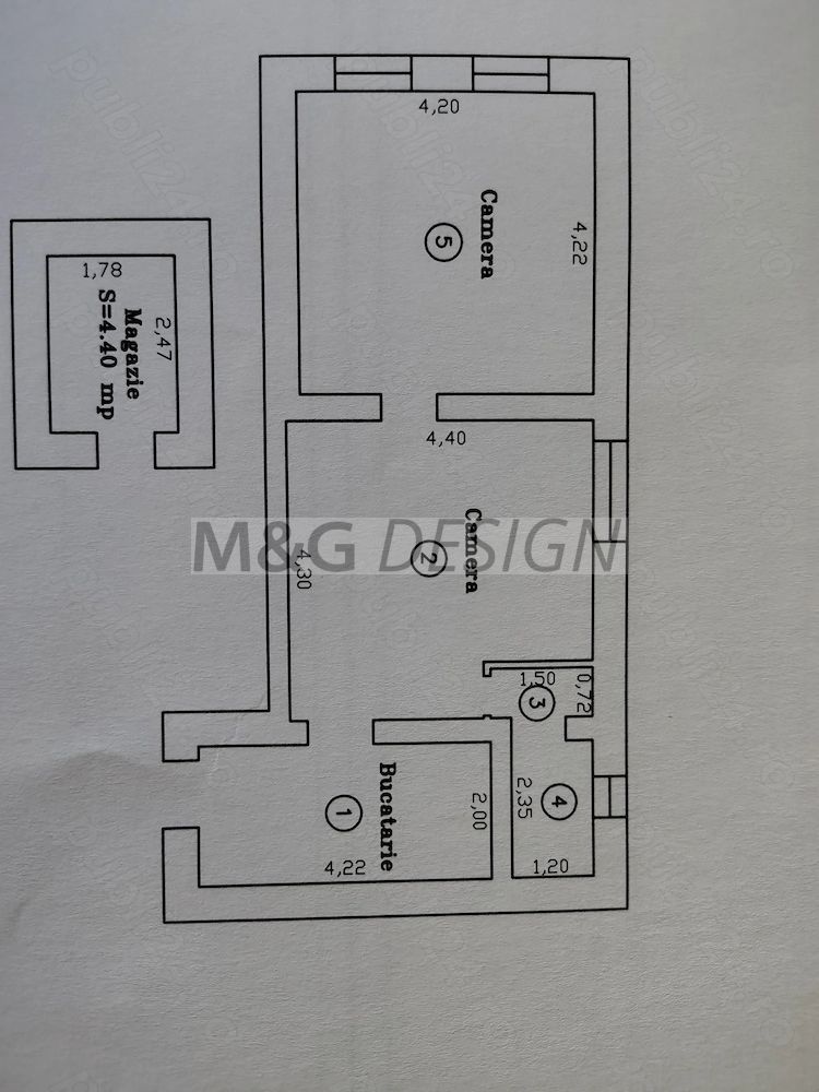 Apartament cu 2 camere la curte - Poză 7