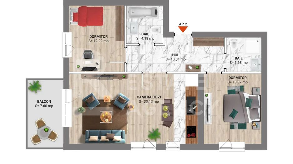 Apartament 3 camere de vânzare în nordul capitalei, lângă pădure - Schiță 9