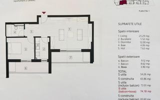 APARTAMENT 2 CAMERE ZONA EMINESCU | DACIA - Schiță 2