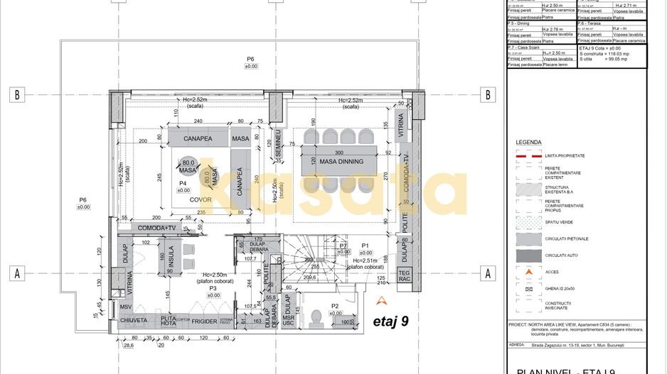 Penthouse I etaj 8-9-10 I terasa 100 mp I 225 mp utili I Zagazului - Schiță 1